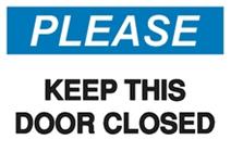 Please Keep This Door Closed Label 